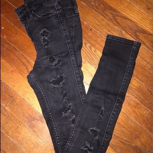 A&F super ripped high rise jean